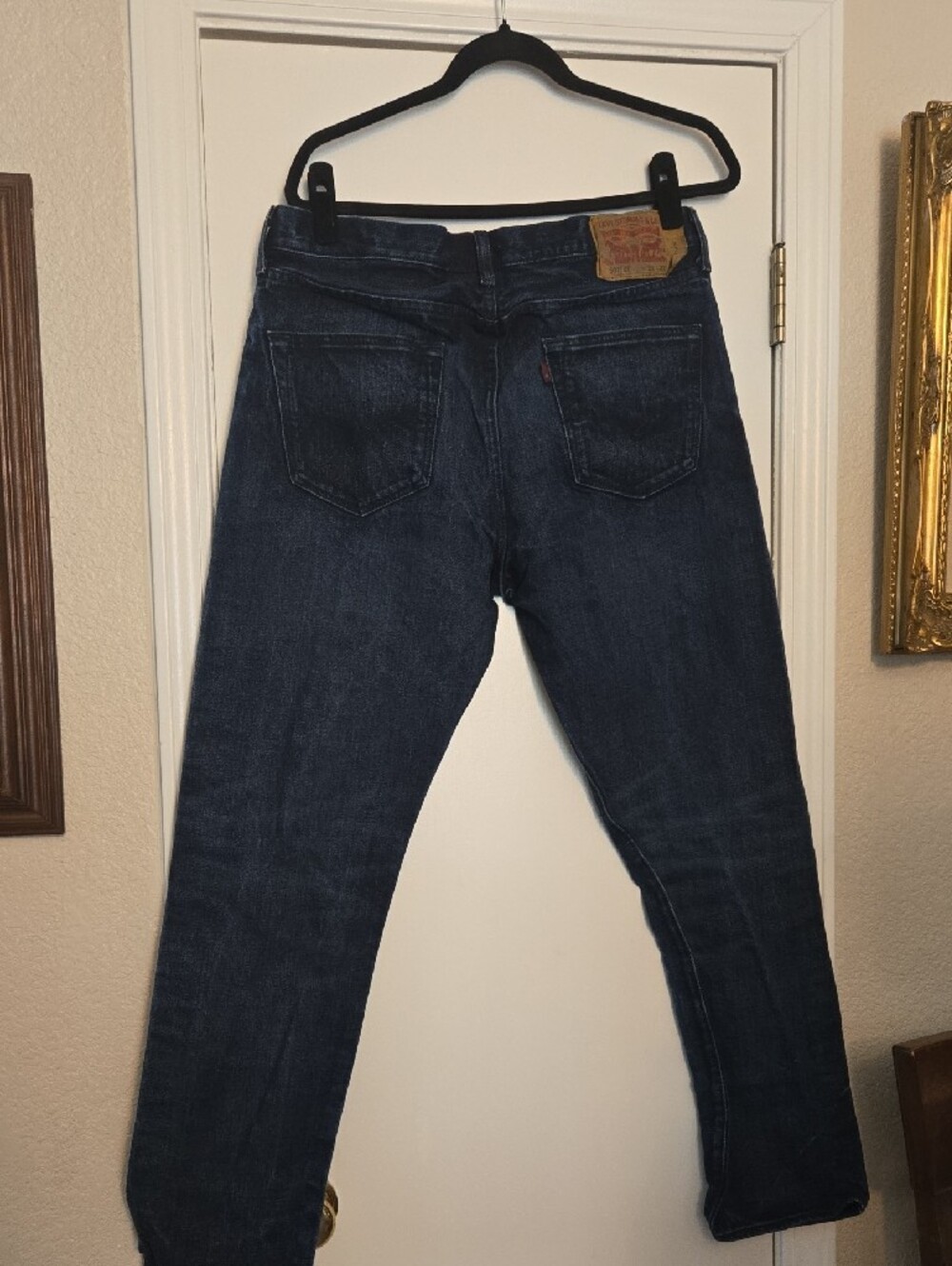 Levi's 501 Dark Blue Straight Men's Jeans 33x32 - Picture 2 of 5